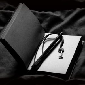 journal, book, night, pen, notebook, letter, paper, writing, author, key, heart